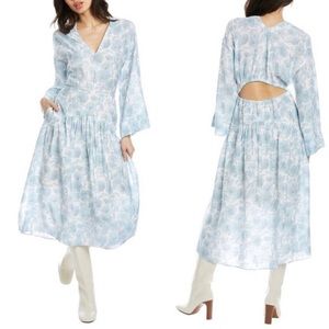 NEW!! VINCE Dahlia Long Sleeve Double V Neck Dress XS